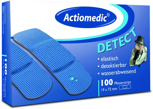 Actiomedic® DETECT wasserabweisende Pflasterstrips Blau 19 x 72 mm
