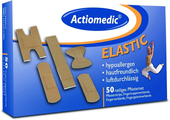 Actiomedic® ELASTIC Pflasterset elastisch Hautfarben 50-teilig