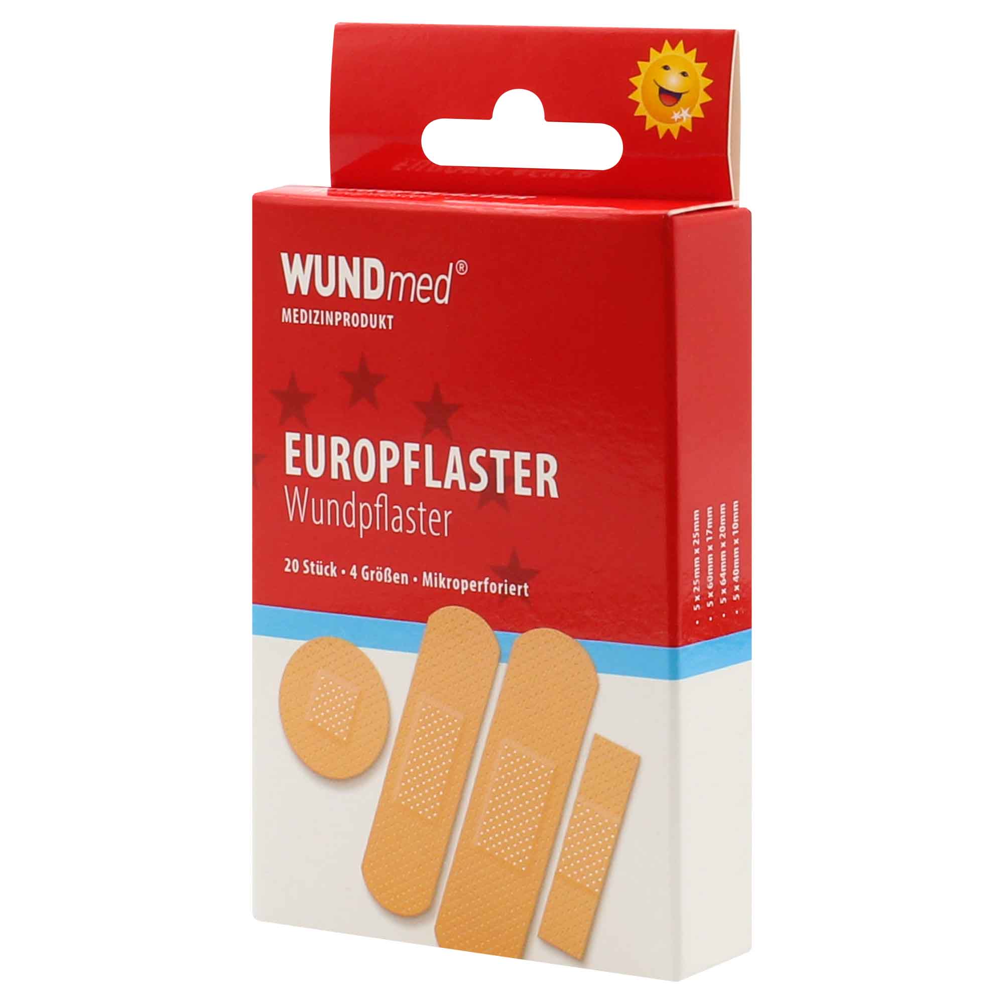 WUNDmed® Europflaster wasserabweisend 20 Stück/Packung