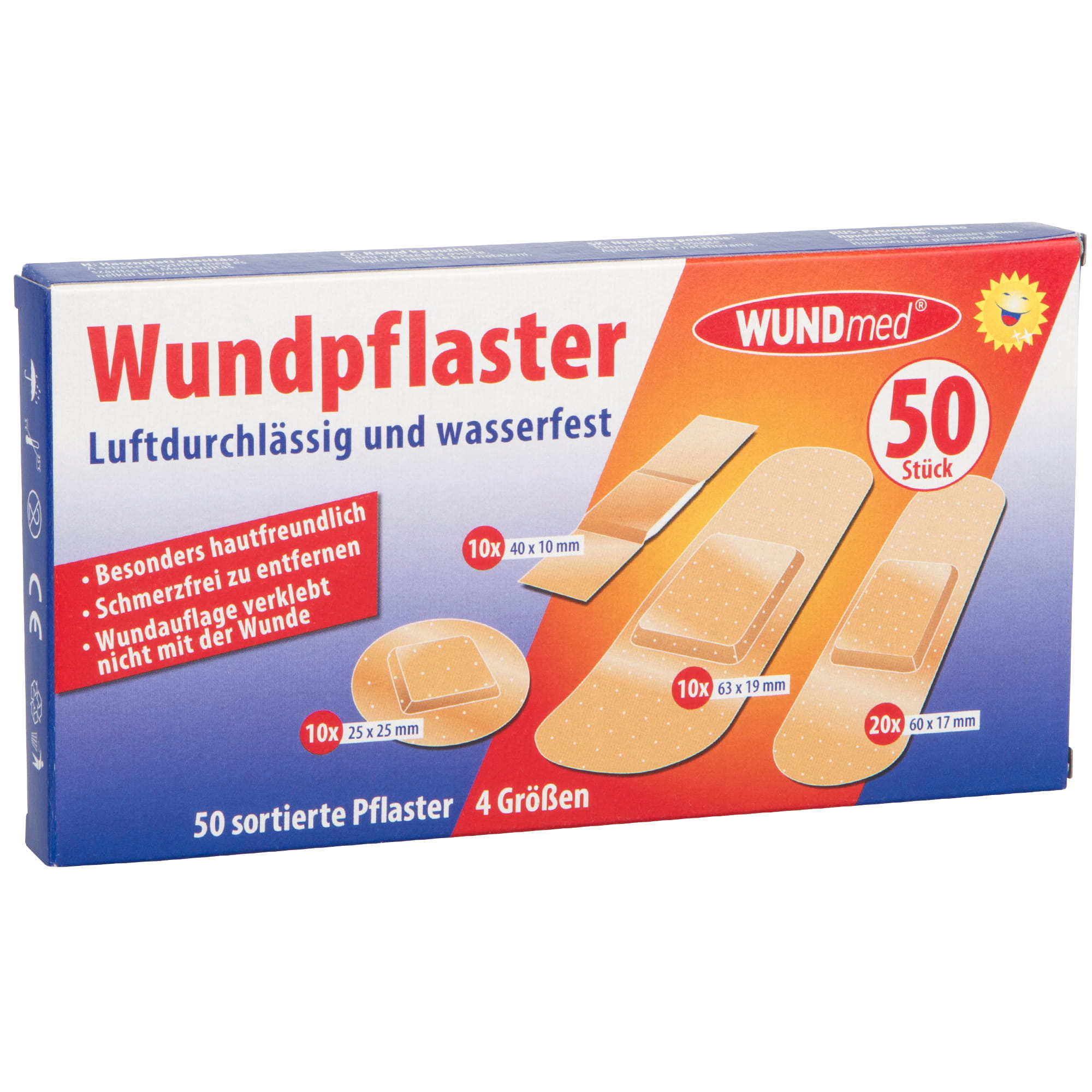 WUNDmed® Wundpflaster 50 Stück sortiert in 4 Größen