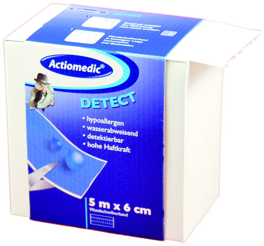 Actiomedic® DETECT Wundschnellverband wasserabweisend Blau 6 cm x 5 m
