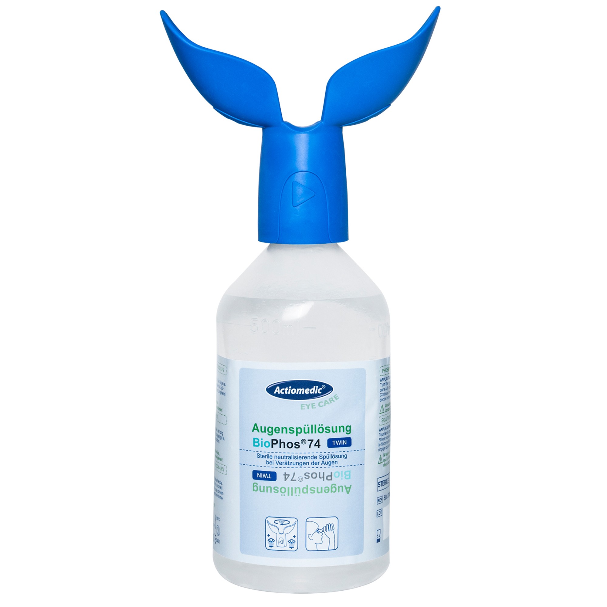 Actiomedic® Augenspülflasche TWIN mit Spüllösung BioPhos®74 500 ml