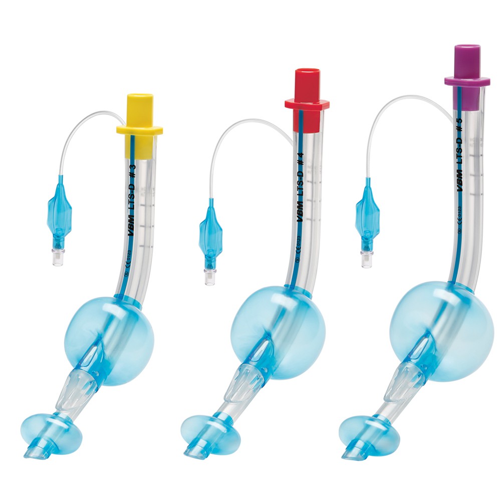VBM Larynx-Tubus LTS-D Set Erwachsene Gr. 3, 4, 5 mit farbkodierter Spritze