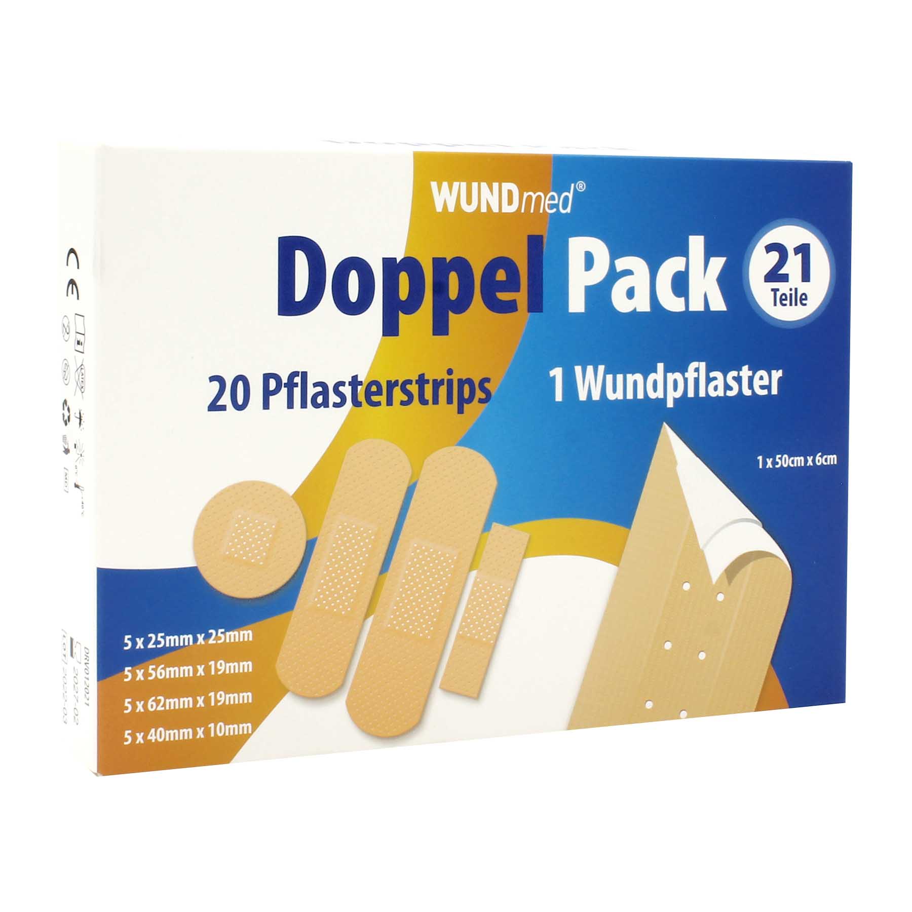 WUNDmed® Doppelpack 21-teilig Wundpflasterstreifen + Pflasterstrips