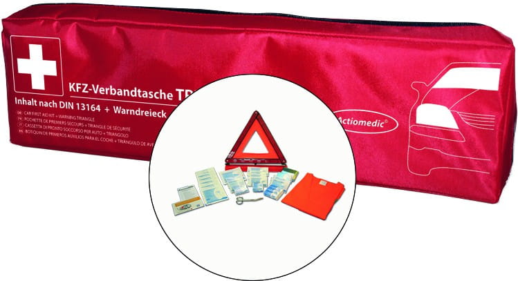 Actiomedic® KFZ-Verbandtasche TRIO DIN 13164:2014 Rot