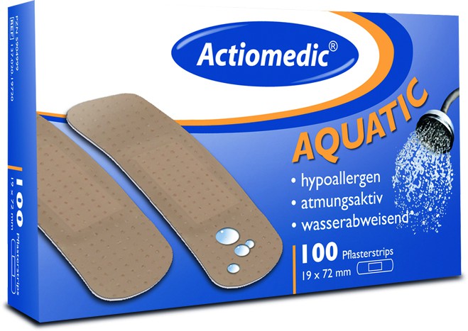 Actiomedic® AQUATIC Pflasterstrips Hautfarben 19 x 72 mm