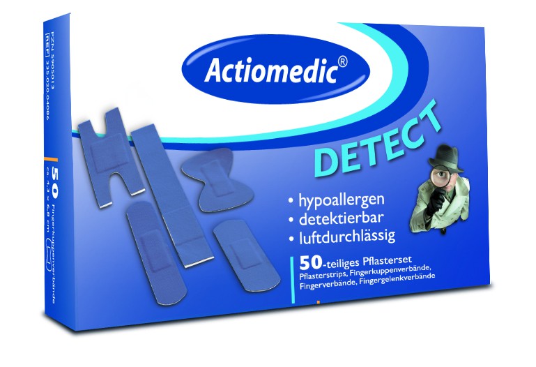 Actiomedic® DETECT Pflasterset wasserabweisend Blau 50-teilig