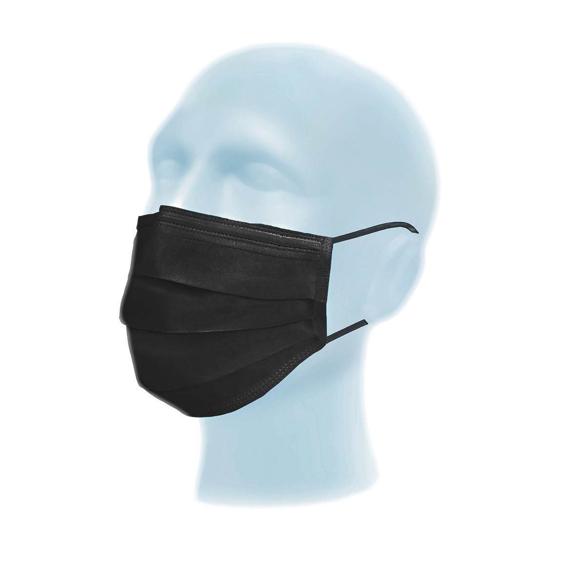 Suavel Protec Black OP-Maske Typ II elastische Ohrschlaufen