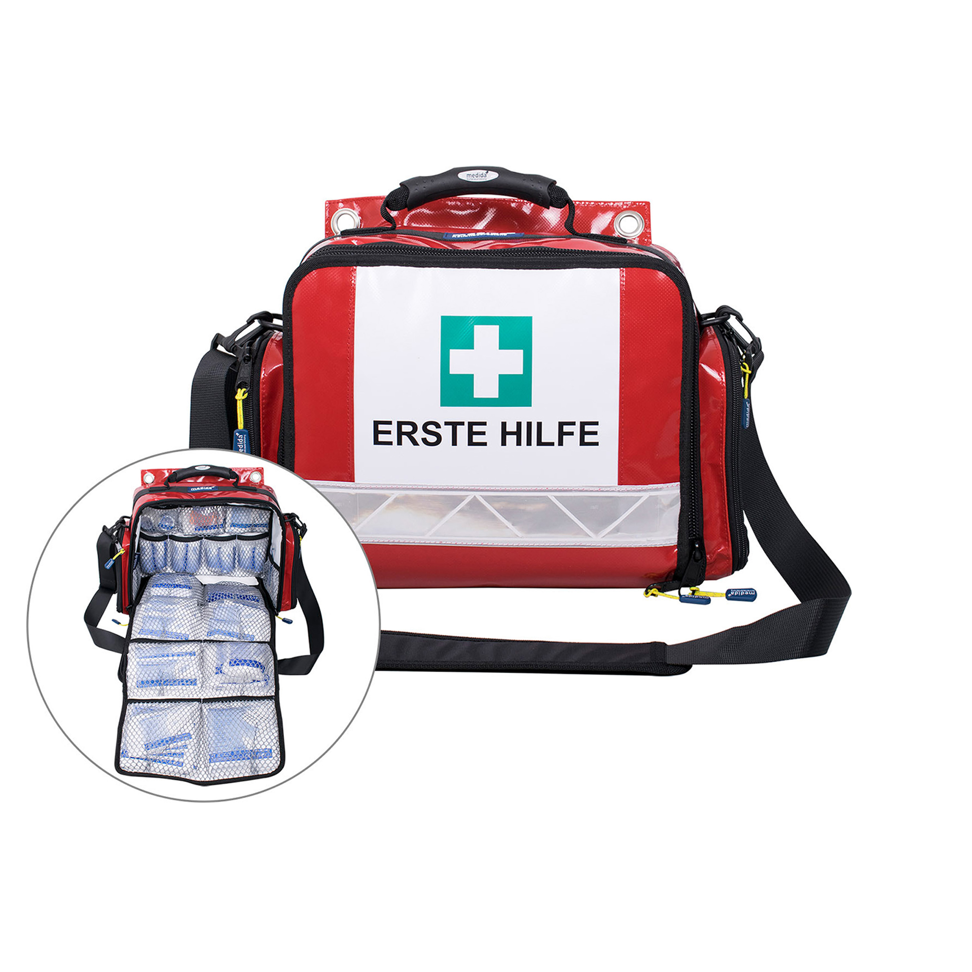 Erste-Hilfe-Tasche mit Verbandstofffüllung/Verbandbuch nach DIN 13169:2021-11