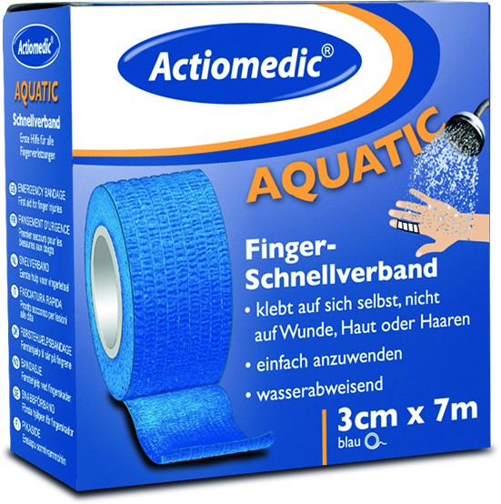 Actiomedic® AQUATIC Schnellverband 3 cm x 7 m Blau selbsthaftend