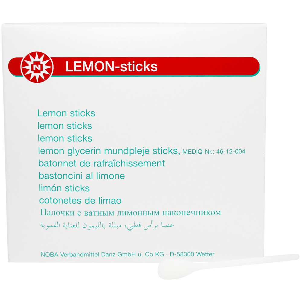 25 x NOBA Lemon-Sticks Mundpflegestäbchen 11 cm