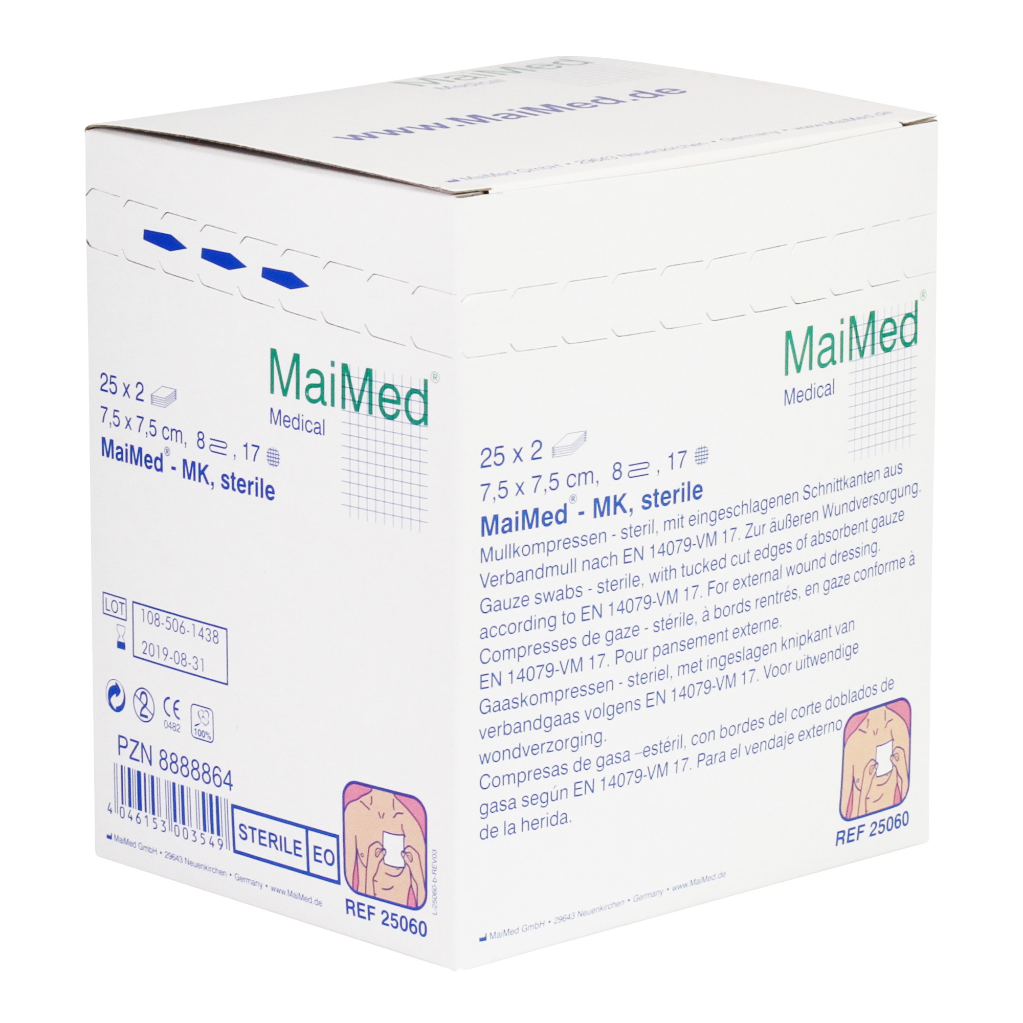 MaiMed - MK steril Mullkompressen 8-fach verschiedene Größen