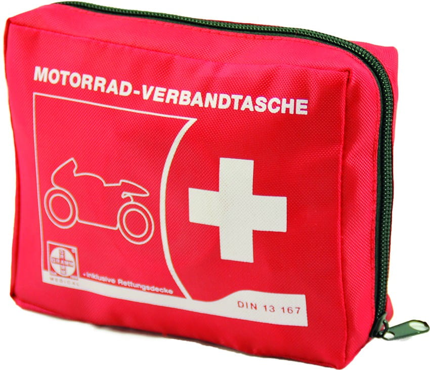 Actiomedic® CAR SAFETY Motorrad-Verbandtasche DIN 13167:2014 Rot